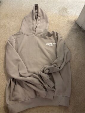 White Fox Boutique Taupe Zip-Up Style Hoodie